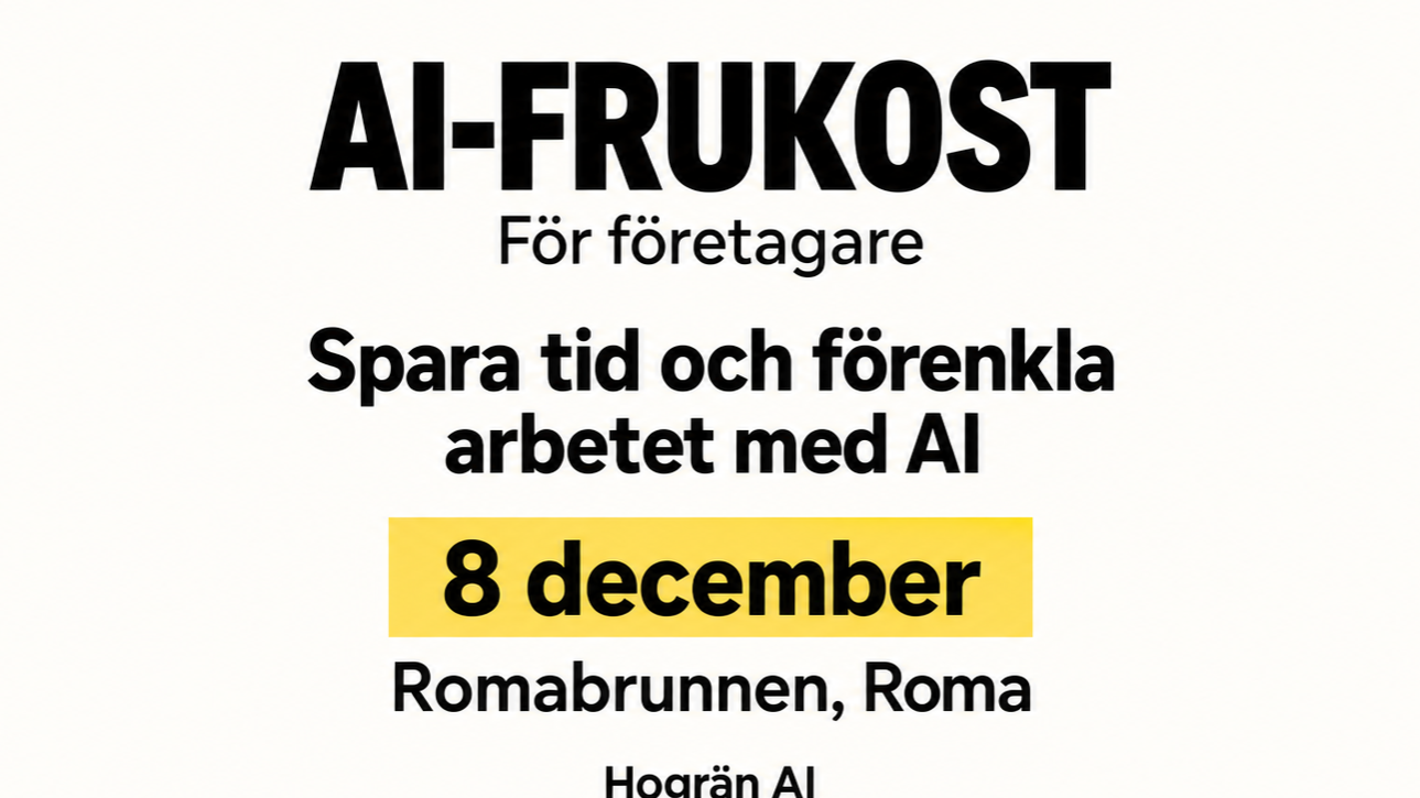 AI-frukost i Roma – AI i ditt företag